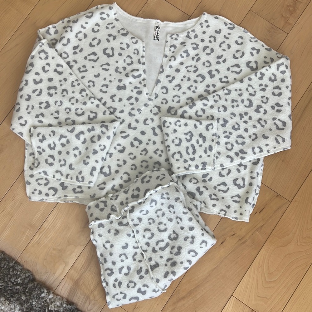 Free People Rain Check Animal Print Lounge Set